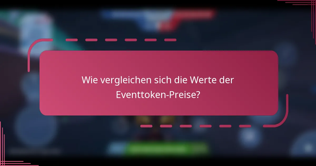 Wie vergleichen sich die Werte der Eventtoken-Preise?